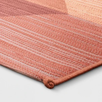 7'x10' Scandi Asymmetrical Rectangular Woven Outdoor Area Rug Bright Peach - Opalhouse™ 4 7'x10' Scandi Asymmetrical Rectangular Woven Outdoor Area Rug Bright Peach - Opalhouse™ - Image 2