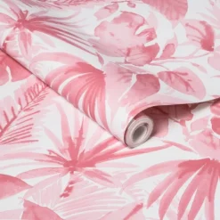 Tropical Leaves Peel & Stick Wallpaper Pink - Opalhouse™: Removable Vinyl, Botanical Leaf Pattern, Self-Adhesive, 27.5 Sq Ft Coverage -Opalhouse™ GUEST 2043c5c7 65ab 4ab3 bf52 a21288eb13b9