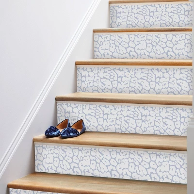 Animal Print Peel & Stick Wallpaper White/Light Blue - Opalhouse™: Removable, Bohemian Leopard Spot, Vinyl, 27.5 Sq Ft 5 Animal Print Peel & Stick Wallpaper White/Light Blue - Opalhouse™: Removable, Bohemian Leopard Spot, Vinyl, 27.5 Sq Ft - Image 3