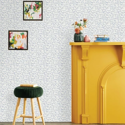 Animal Print Peel & Stick Wallpaper White/Light Blue - Opalhouse™: Removable, Bohemian Leopard Spot, Vinyl, 27.5 Sq Ft 4 Animal Print Peel & Stick Wallpaper White/Light Blue - Opalhouse™: Removable, Bohemian Leopard Spot, Vinyl, 27.5 Sq Ft - Image 2