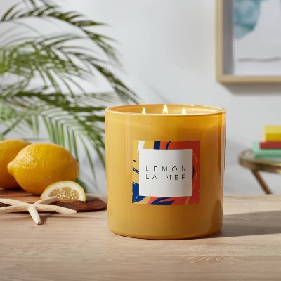 28oz Glass Lemon La Mer Candle Yellow - Opalhouse™ 3 28oz Glass Lemon La Mer Candle Yellow - Opalhouse™