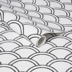 Scallops Peel & Stick Wallpaper Black/White - Opalhouse™: Removable Vinyl, Self-Adhesive, Washable, 27.5 Sq Ft Coverage -Opalhouse™ GUEST 36bdc80c 2454 4554 ba71 972df09ef6d3