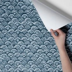 Rainbow Scallops Peel & Stick Wallpaper Blue/White - Opalhouse™: Removable, Temporary, Vinyl, Kitchen Decor -Opalhouse™ GUEST 3af62757 ea00 4808 8f1a 615ed0efa509