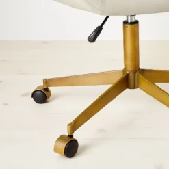 Mahonia Faux Leather Office Chair Cream/Aged Brass - Opalhouse™ Designed With Jungalow™ -Opalhouse™ GUEST 54b73936 5a21 4274 b154 b09db58cca94