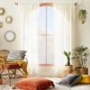 1pc Sheer Banded Geo Macrame Window Curtain Panel White - Opalhouse™ Designed With Jungalow™ -Opalhouse™ GUEST 5558f3f4 e289 4fce 89ab ad882207829f