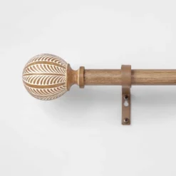 Carved Light Woodtone Ball Curtain Rod Natural - Opalhouse™ -Opalhouse™ GUEST 7e070734 076e 44dc 94e6 de22767e0af4