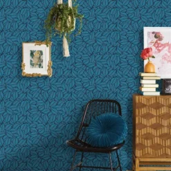 Layered Leaves Peel & Stick Wallpaper Blue - Opalhouse™: Removable, Self-Adhesive, Bohemian Botanical Decor -Opalhouse™ GUEST e08ca49c e7ef 4f2b 9bf8 0a4cbbbd6e1d