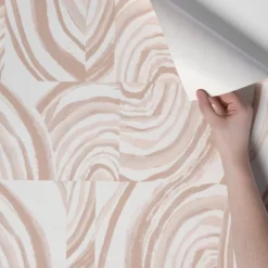 Agate Stone Peel & Stick Wallpaper Cream - Opalhouse™: Removable, Self-Adhesive, Geometric Swirl, 27.5 Sq Ft Coverage -Opalhouse™ GUEST e1e8e31e 853b 4c4b 8c66 55085474b2db