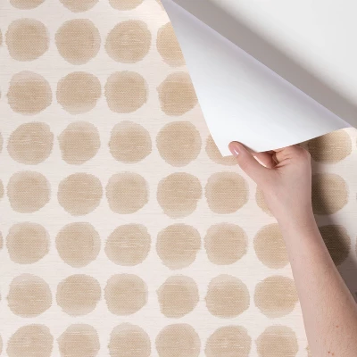 Textile Dot Peel & Stick Wallpaper Beige - Opalhouse™: Removable, Self-Adhesive, Stain-Resistant, Washable, 27.5 Sq Ft Coverage 3 Textile Dot Peel & Stick Wallpaper Beige - Opalhouse™: Removable, Self-Adhesive, Stain-Resistant, Washable, 27.5 Sq Ft Coverage - Image 2
