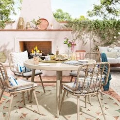 Leona 46" Round Crushed Bamboo Stamped Steel Top Patio Dining Table - Opalhouse™ 6 Leona 46" Round Crushed Bamboo Stamped Steel Top Patio Dining Table - Opalhouse™ -Opalhouse™ GUEST f04b764c a584 4bfe b9ea 6c0ea8ed5c2c