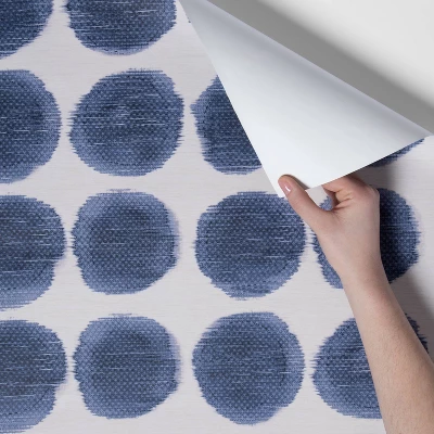 Textile Dot Peel & Stick Wallpaper Blue - Opalhouse™: Removable, Repositionable, Stain-Resistant, Washable Vinyl 5 Textile Dot Peel & Stick Wallpaper Blue - Opalhouse™: Removable, Repositionable, Stain-Resistant, Washable Vinyl - Image 3