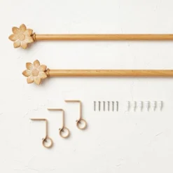 Flower Faux Wood Curtain Rod Natural Wood - Opalhouse™ Designed With Jungalow™ -Opalhouse™ GUEST f708ce89 3ca5 424d 80e2 a01cb7dd58aa