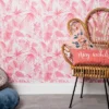 Tropical Leaves Peel & Stick Wallpaper Pink - Opalhouse™: Removable Vinyl, Botanical Leaf Pattern, Self-Adhesive, 27.5 Sq Ft Coverage -Opalhouse™ GUEST fba2d624 77ec 47e2 a20c e206364ce587
